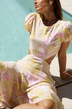 Cocktail Dresses|Brunch Dresses>Hello Molly Fruit Punch Maxi Dress Yellow