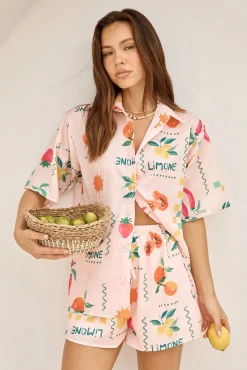 Two-Piece Shorts Set>Hello Molly Frutta Fresca Set Pink