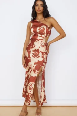 Cocktail Dresses|Date Night Dresses>Hello Molly Fulfilled Dreams Maxi Dress Brown