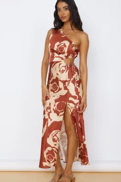 Cocktail Dresses|Date Night Dresses>Hello Molly Fulfilled Dreams Maxi Dress Brown