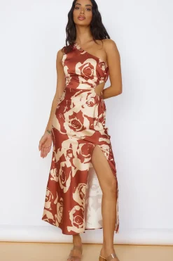 Cocktail Dresses|Date Night Dresses>Hello Molly Fulfilled Dreams Maxi Dress Brown