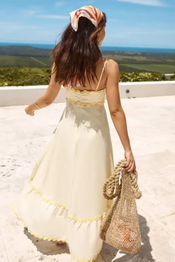 Vacation Dresses|Spring Break Dresses>Hello Molly Fully Invested Maxi Dress Yellow