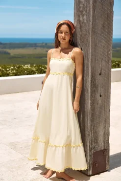 Vacation Dresses|Spring Break Dresses>Hello Molly Fully Invested Maxi Dress Yellow