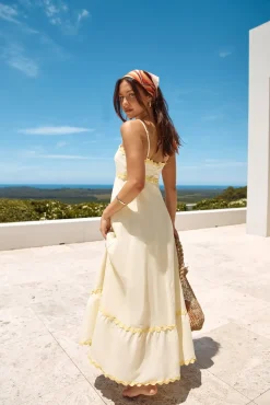 Vacation Dresses|Spring Break Dresses>Hello Molly Fully Invested Maxi Dress Yellow