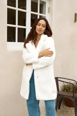 Coats>Hello Molly Fuzzy Feeling Coat White