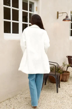 Coats>Hello Molly Fuzzy Feeling Coat White