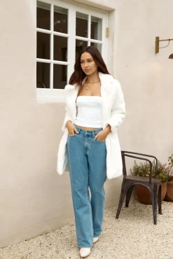 Coats>Hello Molly Fuzzy Feeling Coat White