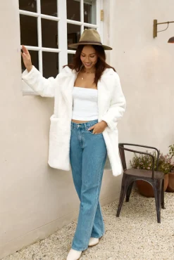 Coats>Hello Molly Fuzzy Feeling Coat White