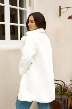 Coats>Hello Molly Fuzzy Feeling Coat White