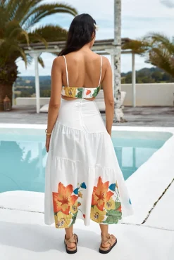 Cropped|Skirt And Top Sets>Hello Molly Garden Bed Crop Top White