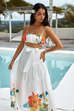 Skirts|Skirt And Top Sets>Hello Molly Garden Bed Maxi Skirt White