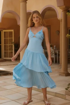 Wedding Guest Dresses|Spring Break Dresses>Hello Molly Garden Fairy Midi Dress Blue