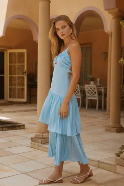 Wedding Guest Dresses|Spring Break Dresses>Hello Molly Garden Fairy Midi Dress Blue