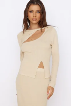 Long Sleeve|Cropped>Hello Molly Garden of Eden Top Beige