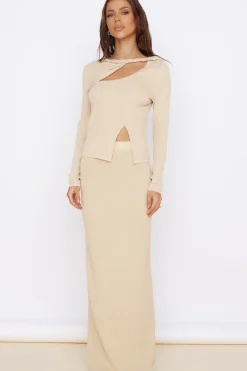 Long Sleeve|Cropped>Hello Molly Garden of Eden Top Beige