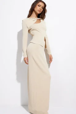 Long Sleeve|Cropped>Hello Molly Garden of Eden Top Beige