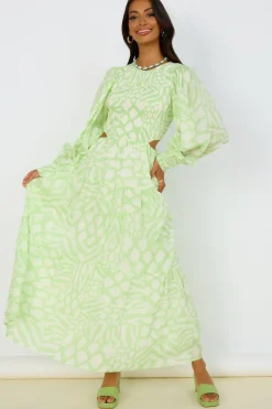 Bump Friendly|Casual Dresses>Hello Molly GIRL AND THE SUN Paloa Maxi Dress Lime Green