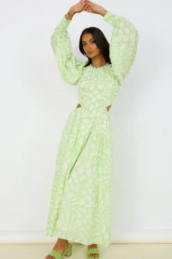Bump Friendly|Casual Dresses>Hello Molly GIRL AND THE SUN Paloa Maxi Dress Lime Green