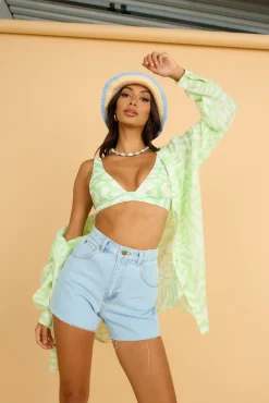 Bikini Tops>GIRL AND THE SUN Sarafina Tie Top Isadora