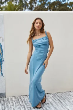 Fashion Tops And Vests|Tank Tops And Singlets>Hello Molly Girls Night Asymmetrical Tank Top Blue