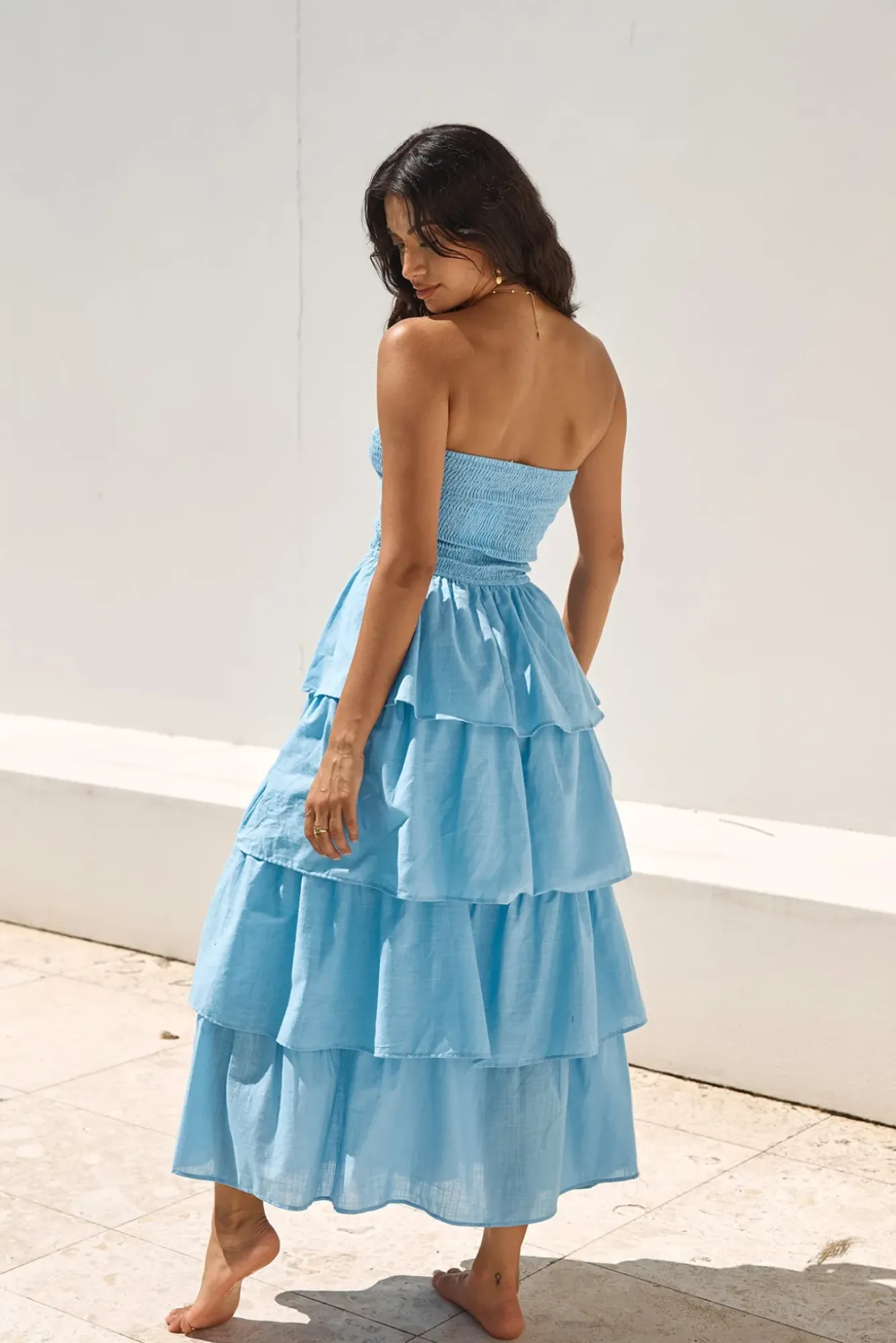 Wedding Guest Dresses|Cocktail Dresses>Hello Molly Glass Slipper Strapless Maxi Dress Blue