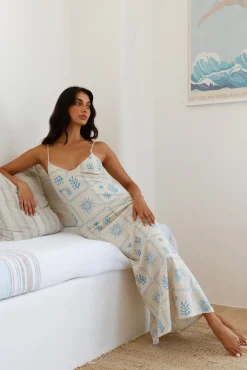 Vacation Dresses|Spring Break Dresses>Hello Molly Gleaming Gaze Maxi Dress Blue