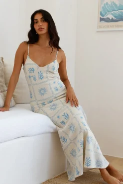 Vacation Dresses|Spring Break Dresses>Hello Molly Gleaming Gaze Maxi Dress Blue