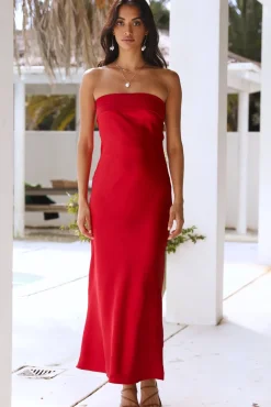 Wedding Guest Dresses|Formal Dresses>Hello Molly Gleam In Gold Maxi Dress Red