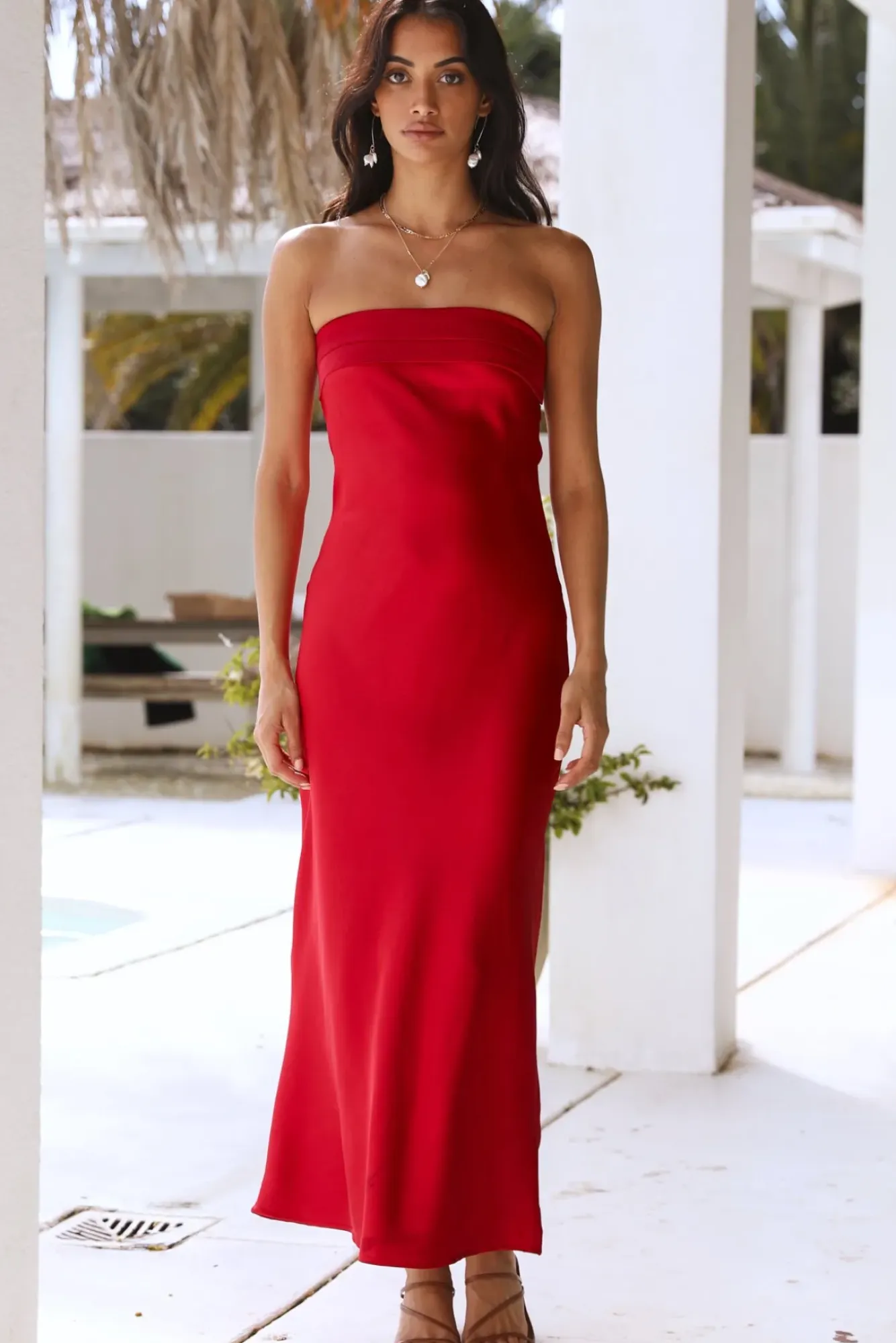Wedding Guest Dresses|Formal Dresses>Hello Molly Gleam In Gold Maxi Dress Red