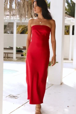 Wedding Guest Dresses|Formal Dresses>Hello Molly Gleam In Gold Maxi Dress Red