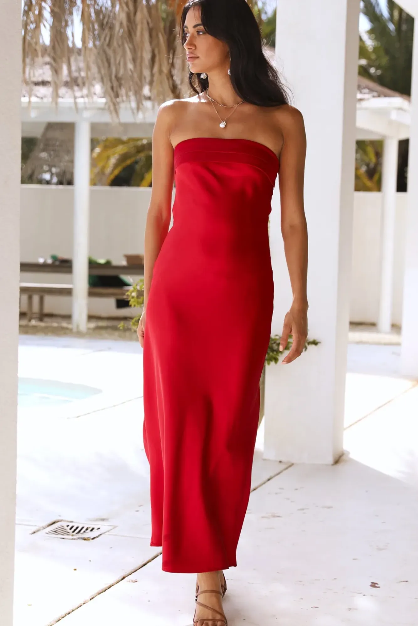 Wedding Guest Dresses|Formal Dresses>Hello Molly Gleam In Gold Maxi Dress Red