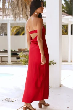 Wedding Guest Dresses|Formal Dresses>Hello Molly Gleam In Gold Maxi Dress Red