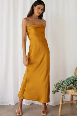 Wedding Guest Dresses|Formal Dresses>Hello Molly Gleam In Gold Maxi Dress Yellow