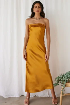 Wedding Guest Dresses|Formal Dresses>Hello Molly Gleam In Gold Maxi Dress Yellow