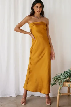 Wedding Guest Dresses|Formal Dresses>Hello Molly Gleam In Gold Maxi Dress Yellow