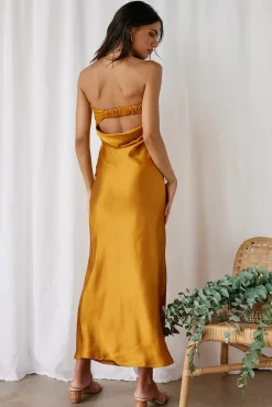 Wedding Guest Dresses|Formal Dresses>Hello Molly Gleam In Gold Maxi Dress Yellow