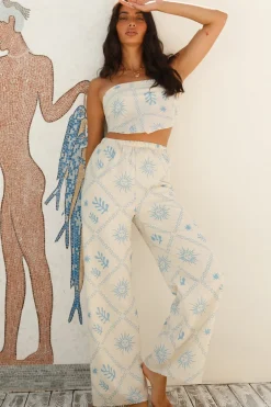 Two-Piece Pants Set>Hello Molly Glistening Waves Set Blue