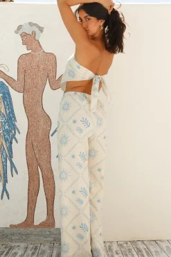 Two-Piece Pants Set>Hello Molly Glistening Waves Set Blue