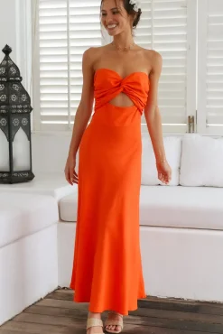 Wedding Guest Dresses|Vacation Dresses>Hello Molly Glowing And Going Maxi Dress Orange