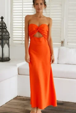 Wedding Guest Dresses|Vacation Dresses>Hello Molly Glowing And Going Maxi Dress Orange