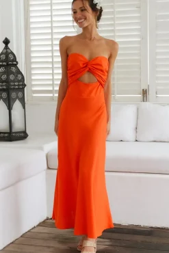Wedding Guest Dresses|Vacation Dresses>Hello Molly Glowing And Going Maxi Dress Orange