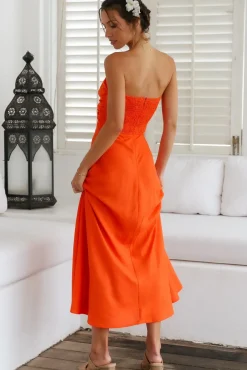 Wedding Guest Dresses|Vacation Dresses>Hello Molly Glowing And Going Maxi Dress Orange
