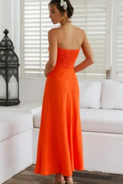 Wedding Guest Dresses|Vacation Dresses>Hello Molly Glowing And Going Maxi Dress Orange
