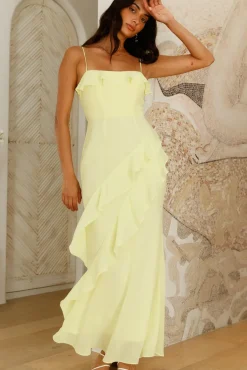 Wedding Guest Dresses|Cocktail Dresses>Hello Molly Glowing Goddess Maxi Dress Lime