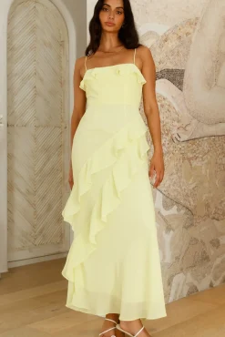 Wedding Guest Dresses|Cocktail Dresses>Hello Molly Glowing Goddess Maxi Dress Lime