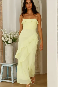 Wedding Guest Dresses|Cocktail Dresses>Hello Molly Glowing Goddess Maxi Dress Lime