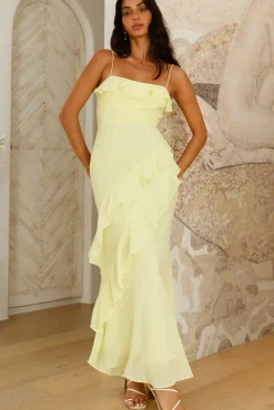 Wedding Guest Dresses|Cocktail Dresses>Hello Molly Glowing Goddess Maxi Dress Lime