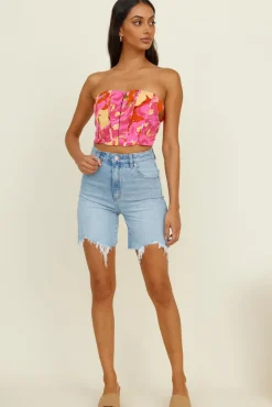 Cropped>Hello Molly Glowing Sun Crop Top Pink