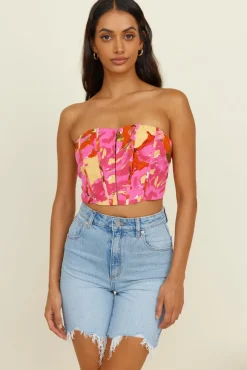 Cropped>Hello Molly Glowing Sun Crop Top Pink