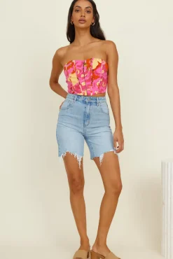 Cropped>Hello Molly Glowing Sun Crop Top Pink